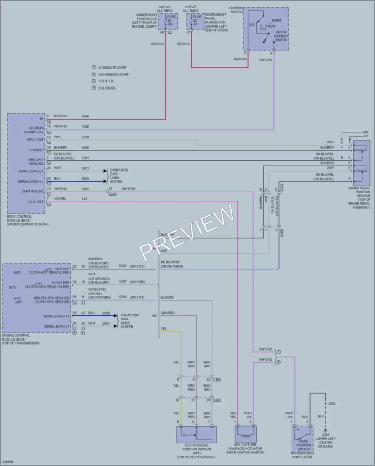 2014 Chevrolet Cruze Shift Interlock wiring diagram preview