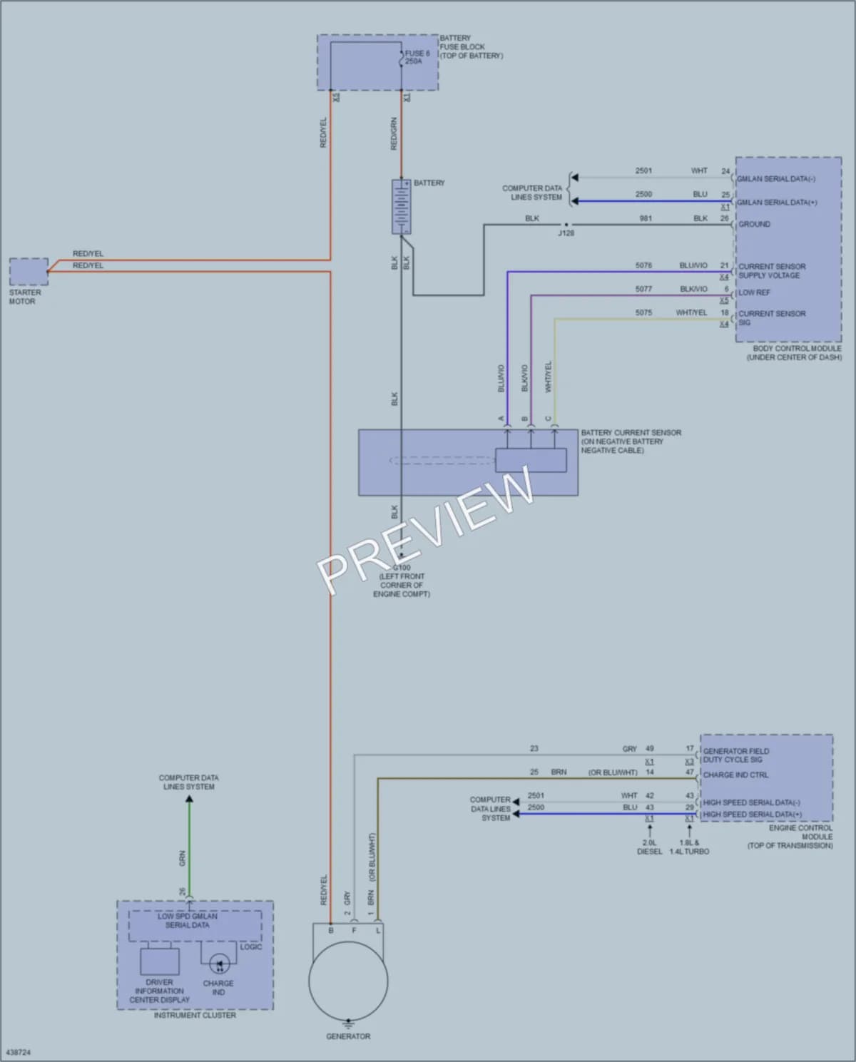 2014 Chevrolet Cruze Starting Charging wiring diagram preview