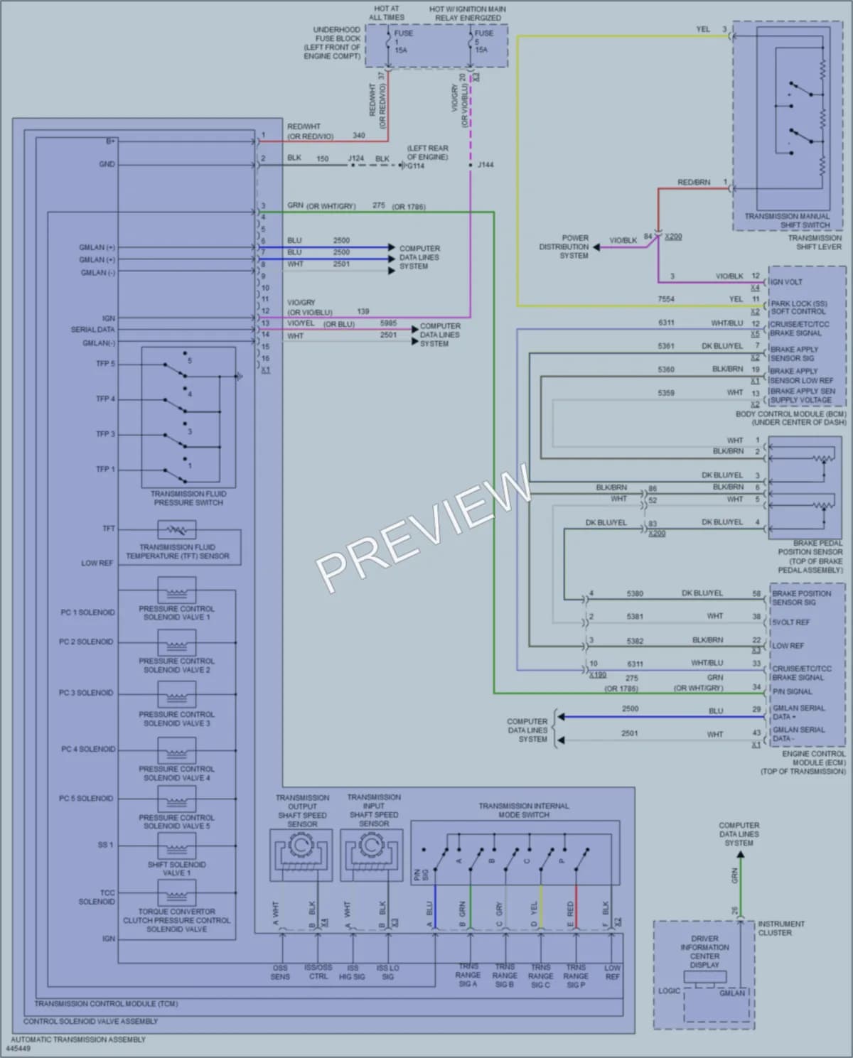 2014 Chevrolet Cruze Transmission wiring diagram preview