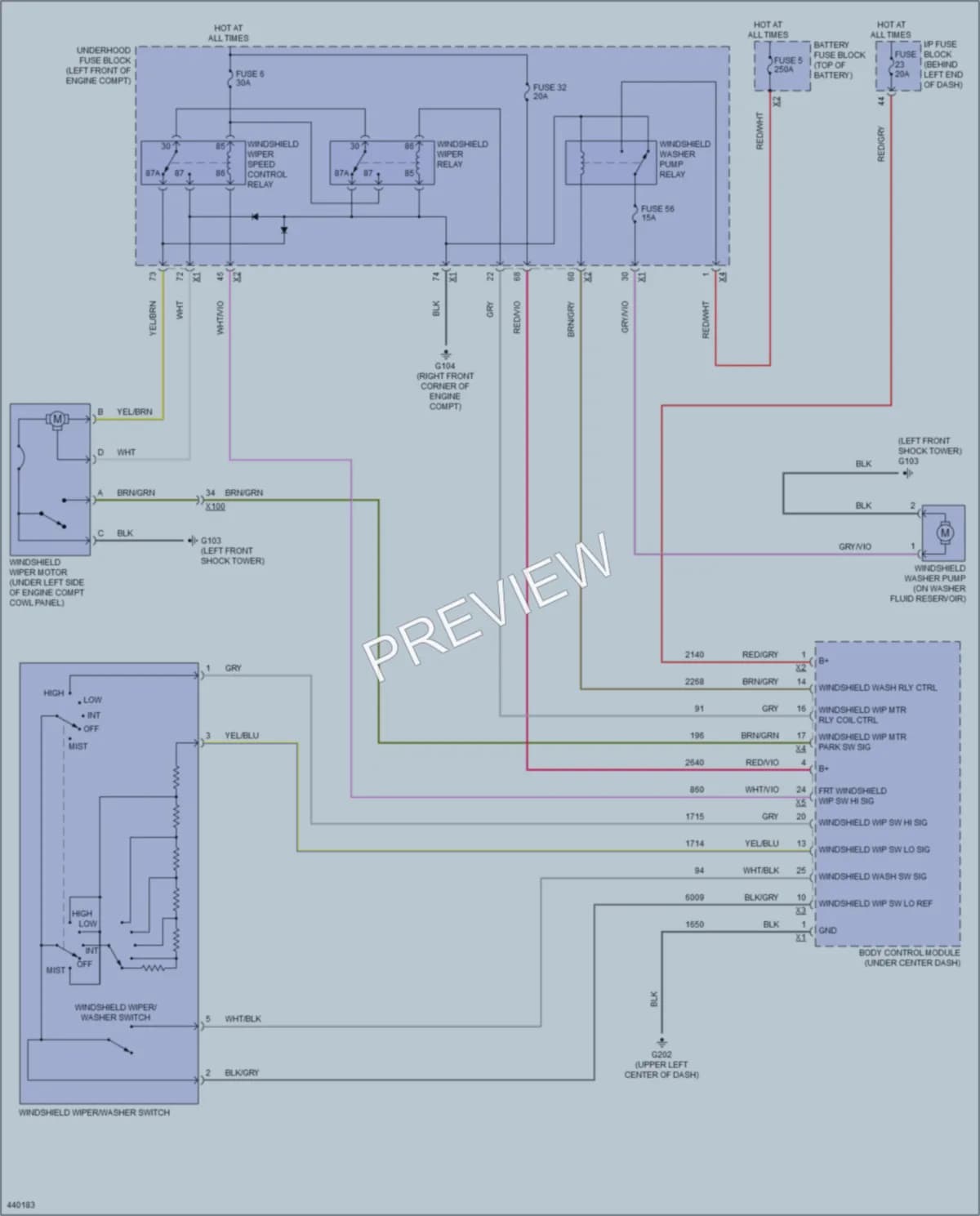 2014 Chevrolet Cruze Wiper Washer wiring diagram preview