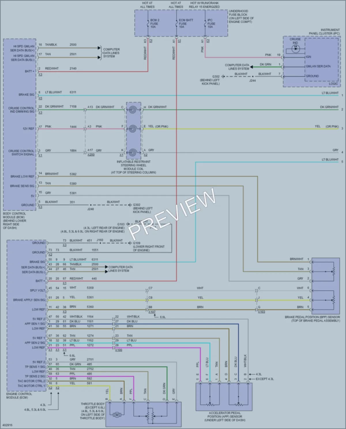 2014 Chevrolet G3500ChevyExpress Cruise Control wiring diagram preview