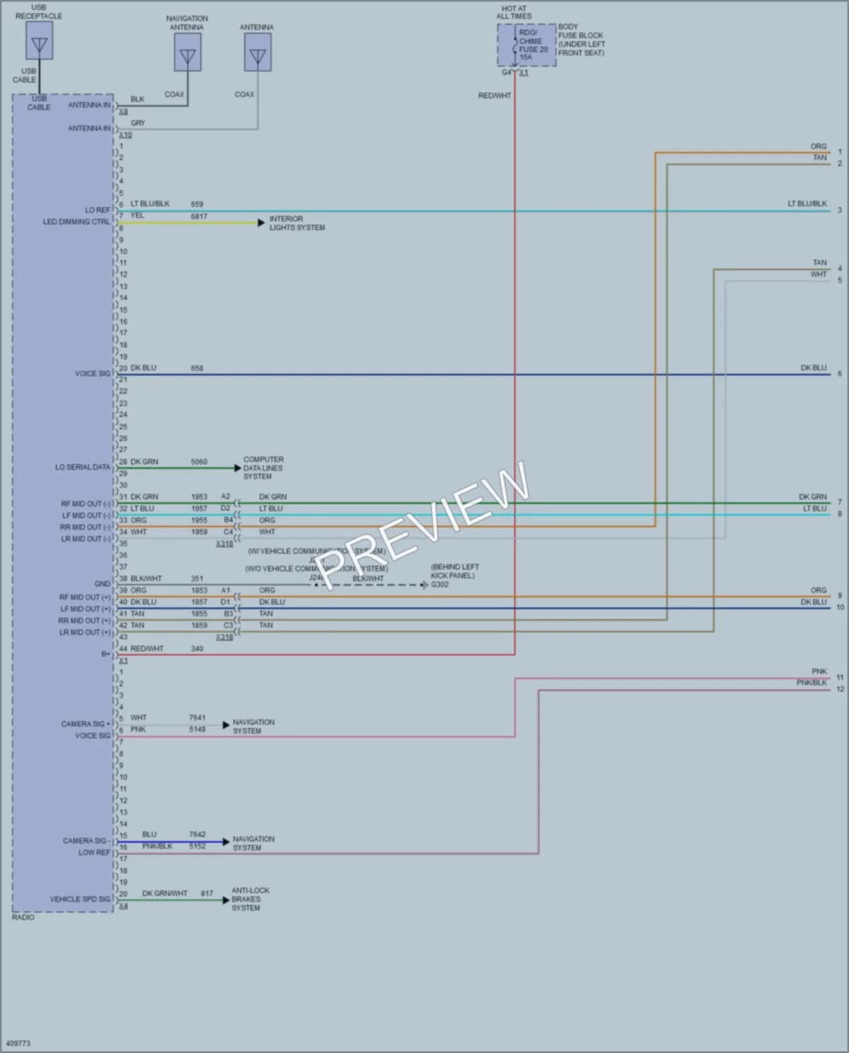2014 Chevrolet H1500ChevyExpress Radio wiring diagram preview
