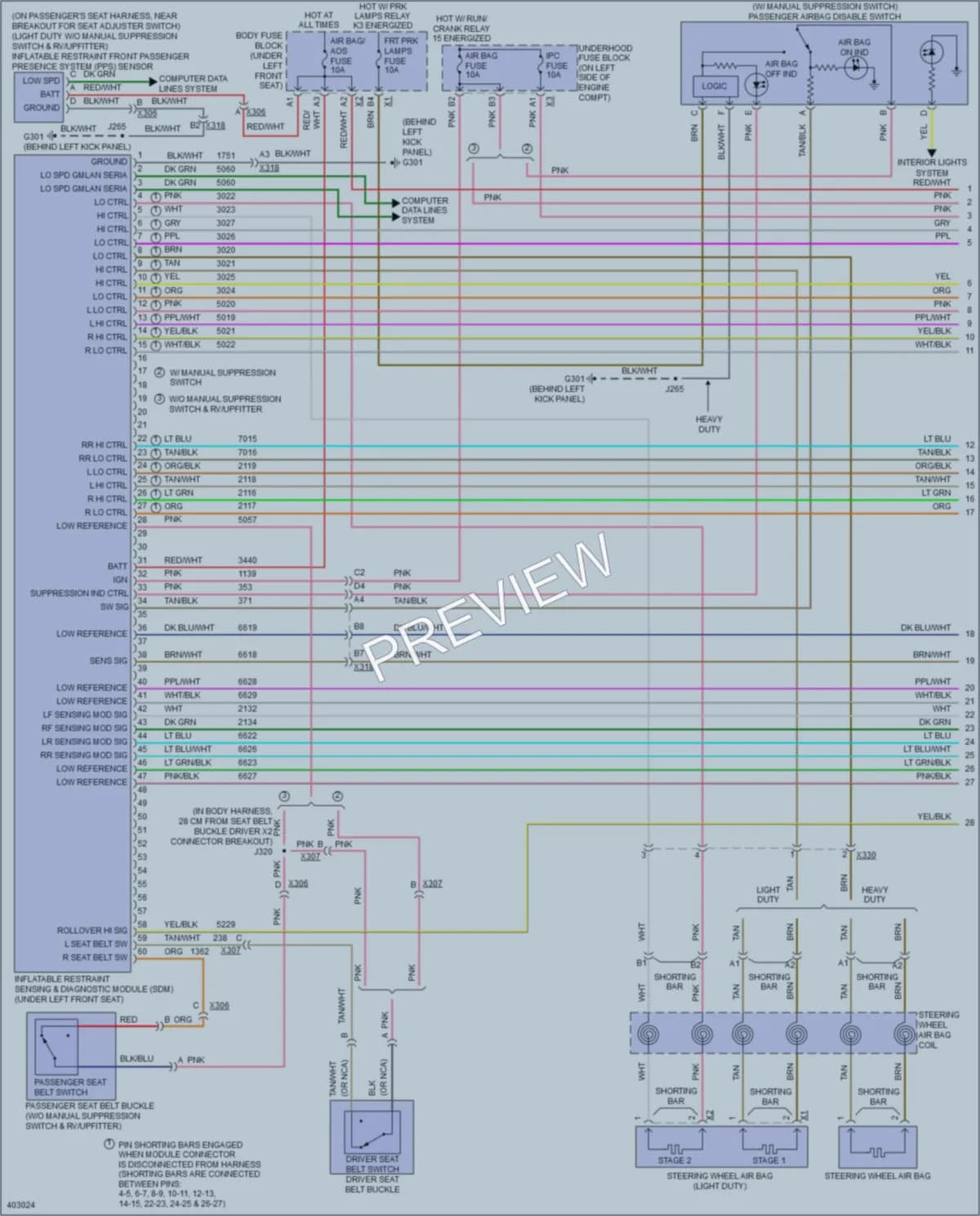 2014 Chevrolet H1500ChevyExpress Supplemental Restraints wiring diagram preview