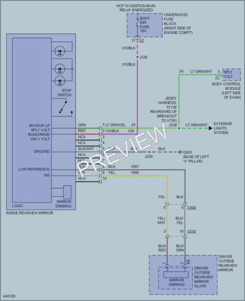 2014 Chevrolet Impala Power Mirrors wiring diagram preview