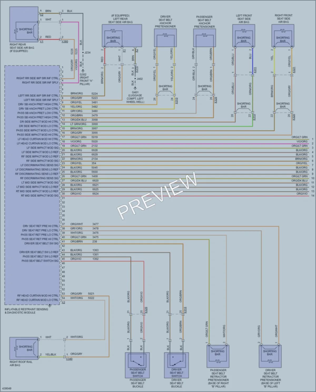 2014 Chevrolet Impala Supplemental Restraints wiring diagram preview