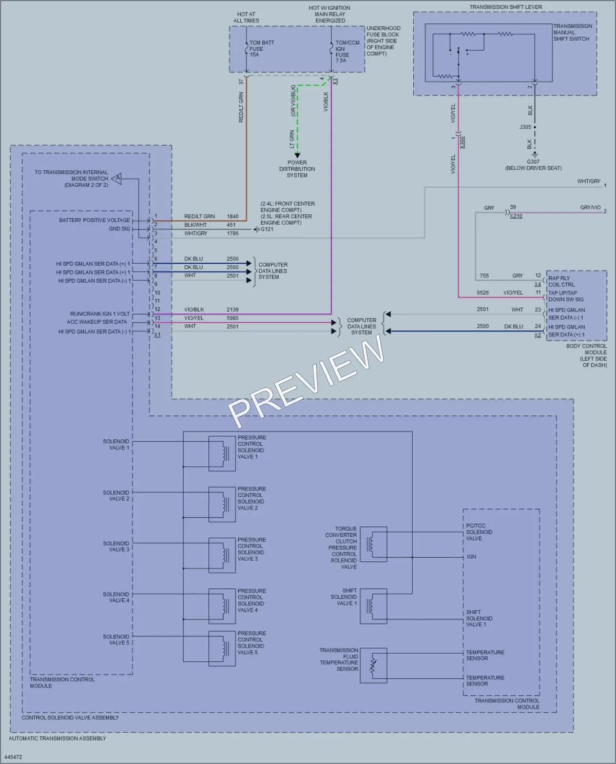2014 Chevrolet Impala Transmission wiring diagram preview