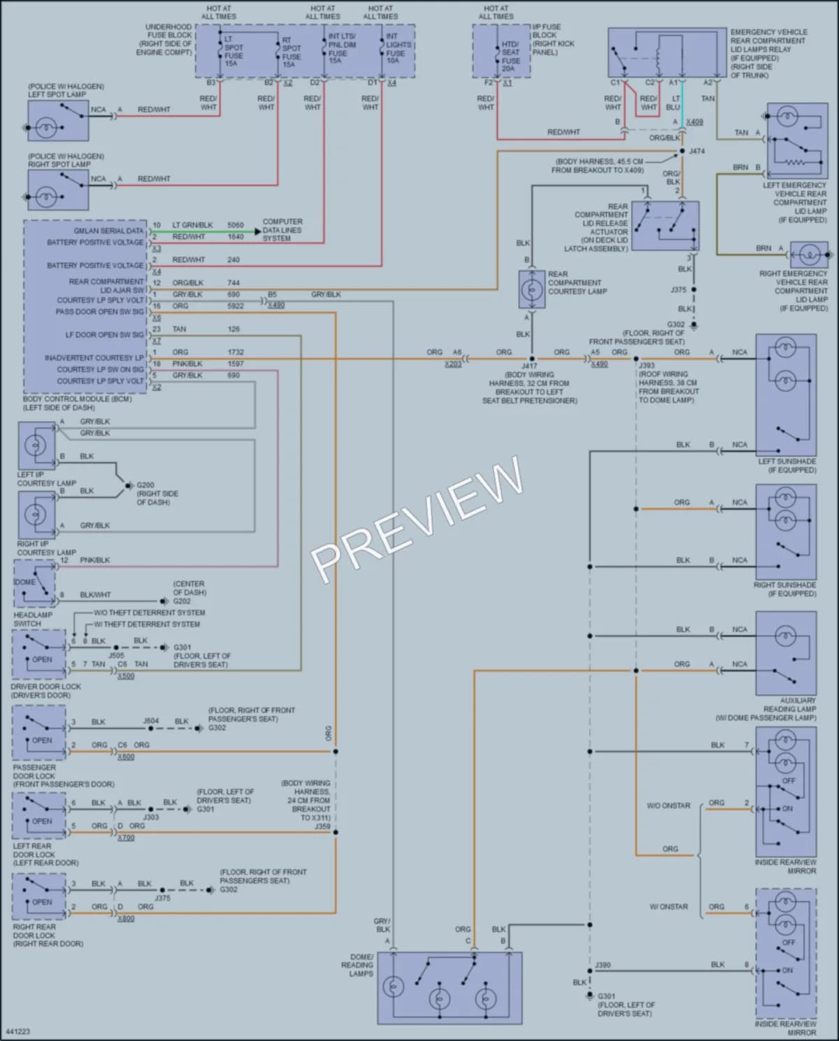 2014 Chevrolet ImpalaLimited Interior Lights wiring diagram preview