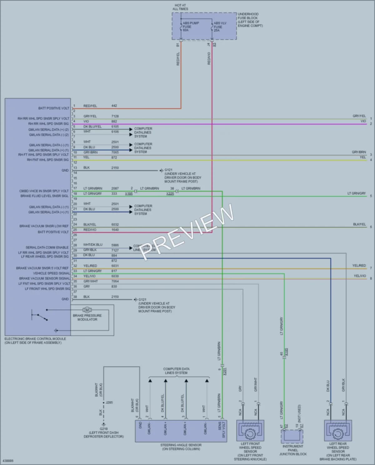 2014 Chevrolet K1500PickupSilverado Anti Lock Brakes wiring diagram preview