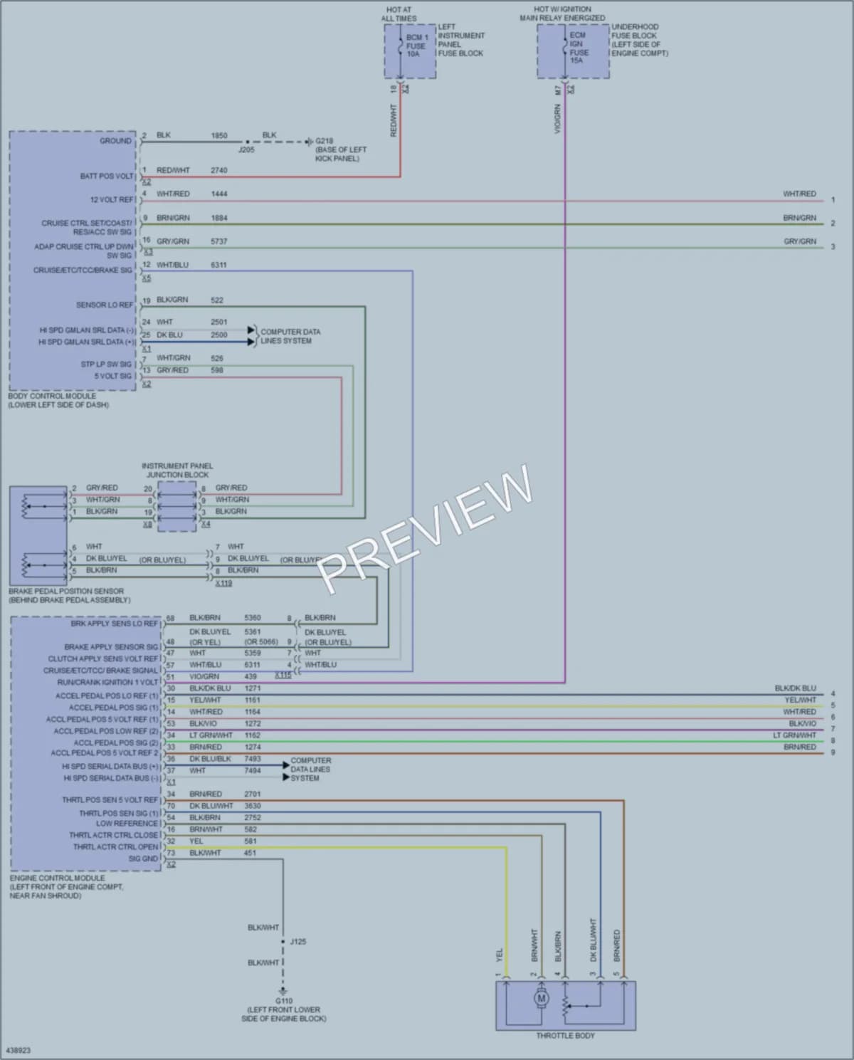 2014 Chevrolet K1500PickupSilverado Cruise Control wiring diagram preview