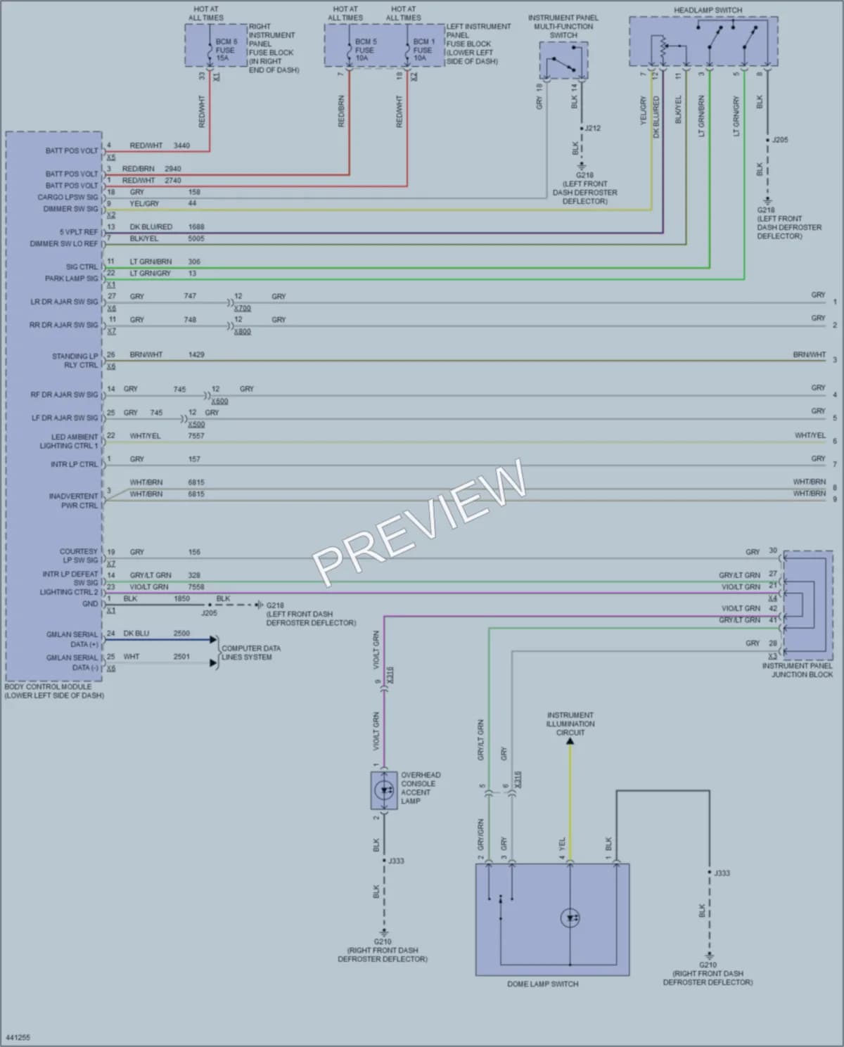 2014 Chevrolet K1500PickupSilverado Interior Lights wiring diagram preview