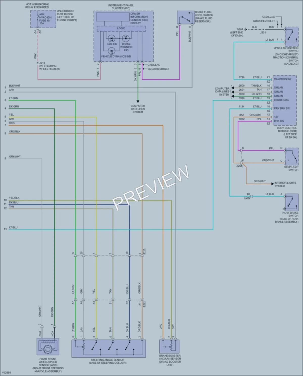 2014 Chevrolet K1500Suburban Anti Lock Brakes wiring diagram preview