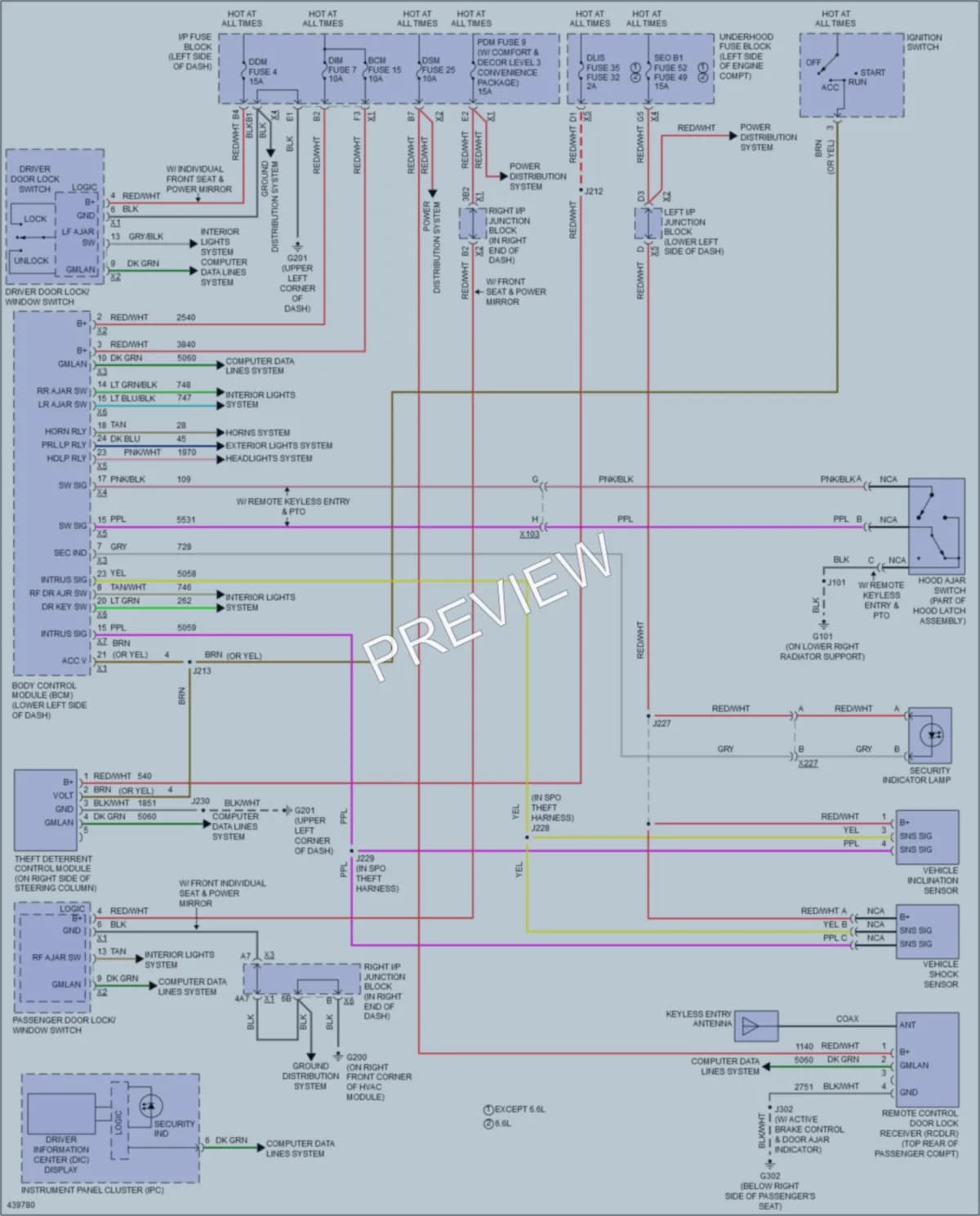 2014 Chevrolet K2500HDPickupSilverado Anti Theft wiring diagram preview