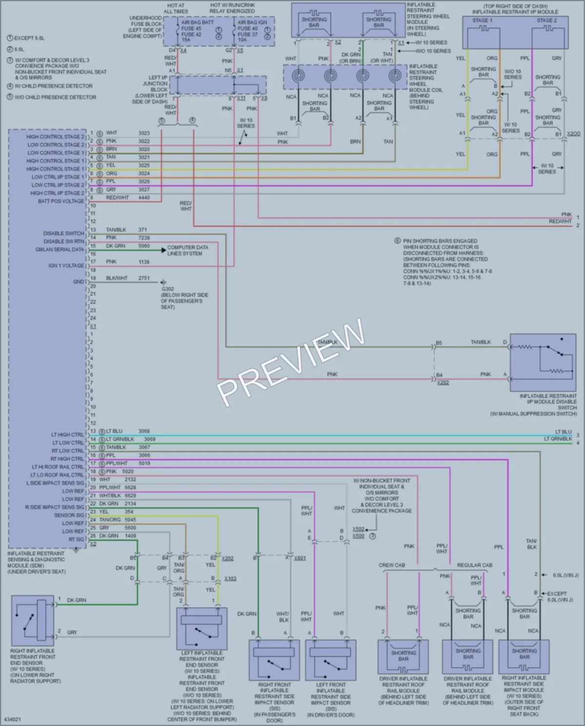 2014 Chevrolet K2500HDPickupSilverado Supplemental Restraints wiring diagram preview