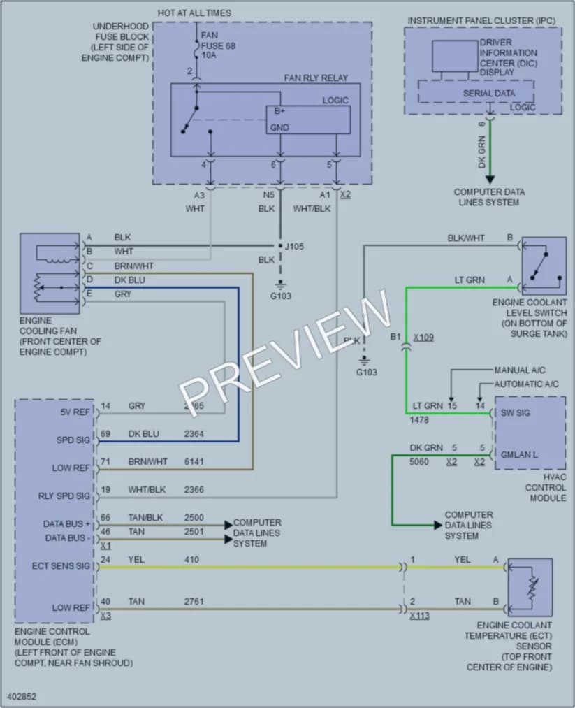 2014 Chevrolet K3500HDPickupSilverado Cooling Fan wiring diagram preview