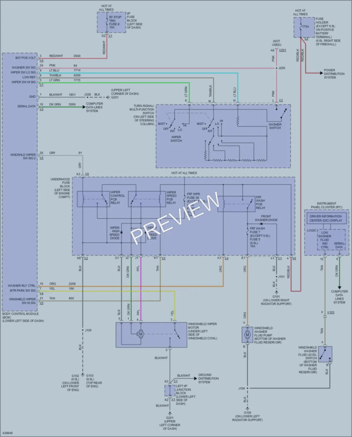 2014 Chevrolet K3500HDPickupSilverado Wiper Washer wiring diagram preview