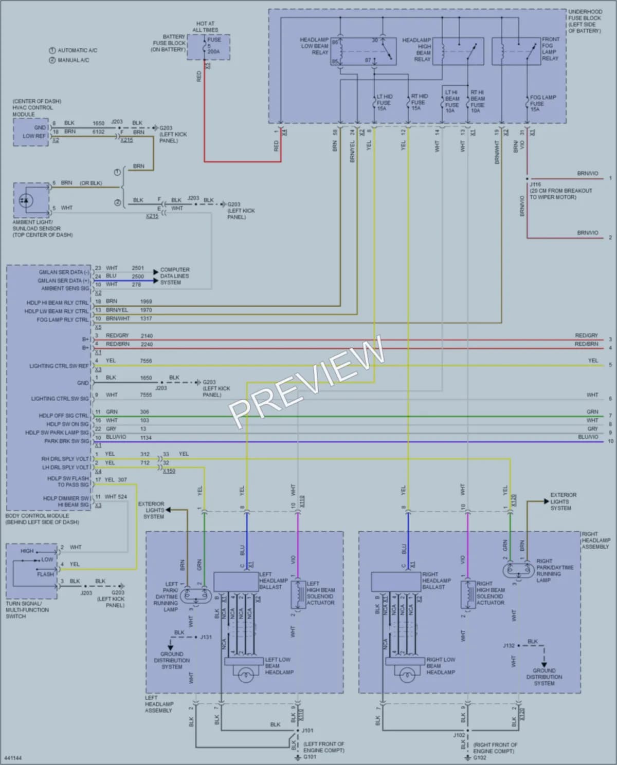 2014 Chevrolet Malibu Headlights wiring diagram preview