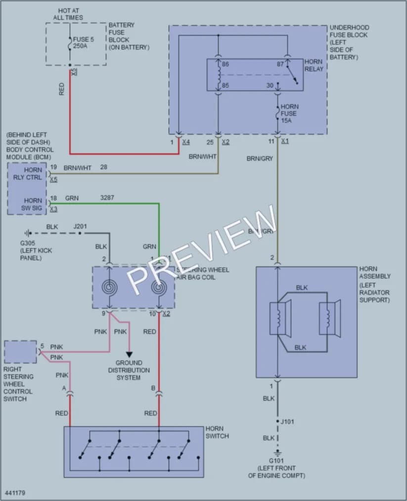 2014 Chevrolet Malibu Horn wiring diagram preview