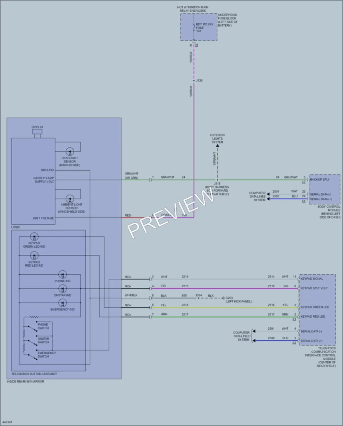 2014 Chevrolet Malibu Power Mirrors wiring diagram preview