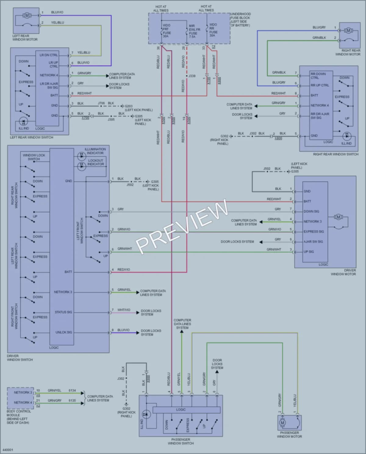 2014 Chevrolet Malibu Power Windows wiring diagram preview