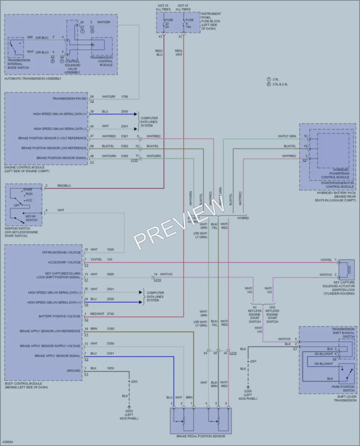 2014 Chevrolet Malibu Shift Interlock wiring diagram preview