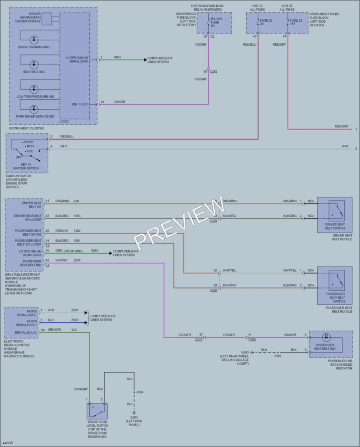 2014 Chevrolet Malibu Warning Systems wiring diagram preview