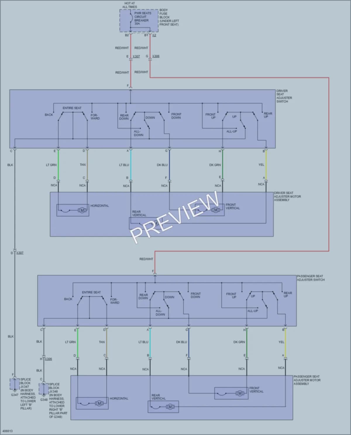 2014 Chevrolet SS Power Seats wiring diagram preview