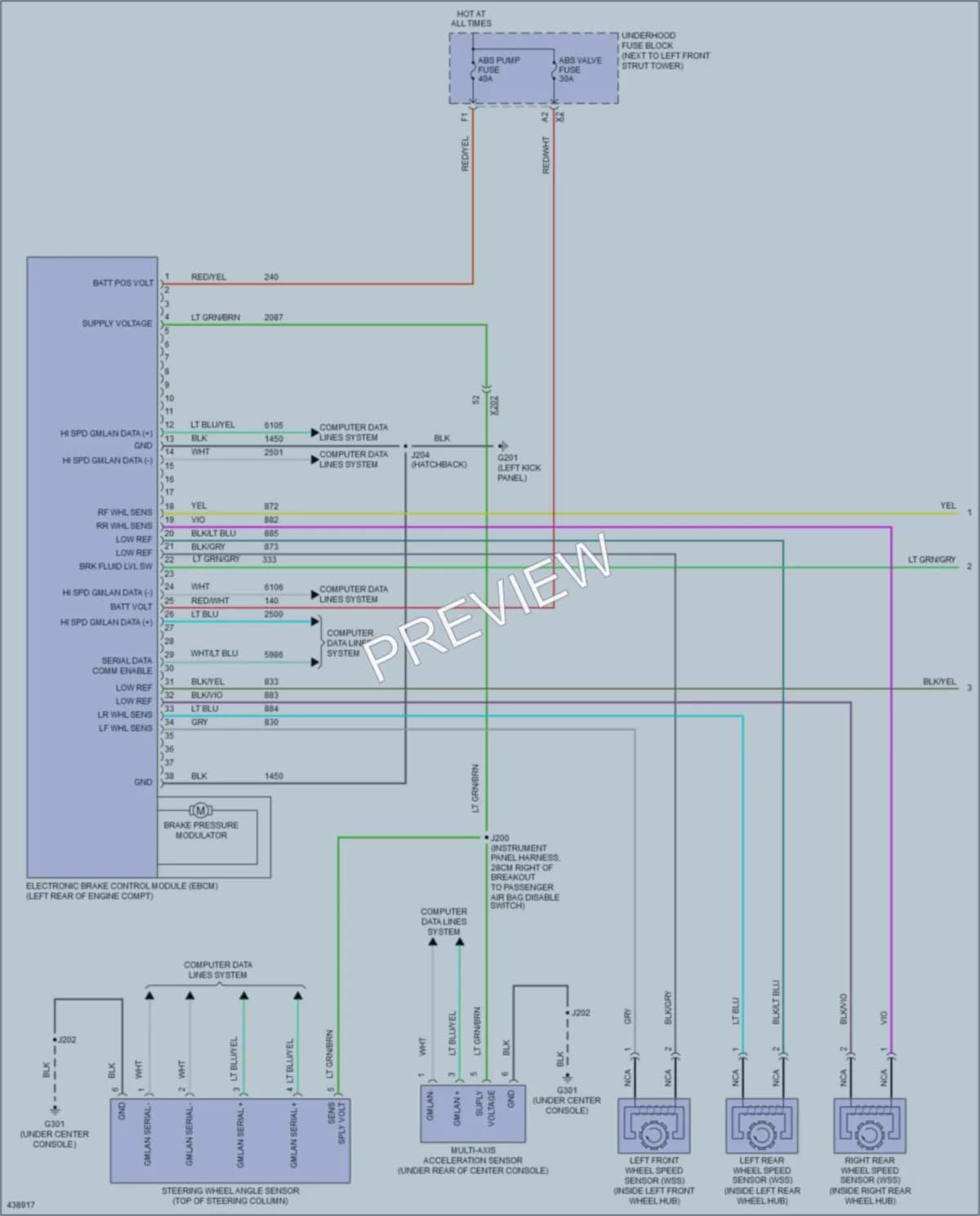 2014 Chevrolet Sonic Anti Lock Brakes wiring diagram preview