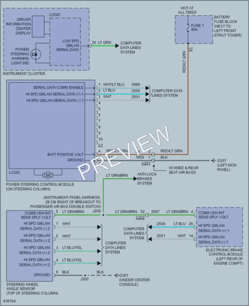 2014 Chevrolet Sonic Electronic Power Steering wiring diagram preview