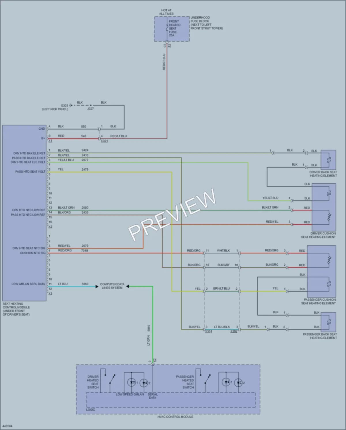 2014 Chevrolet Sonic Power Seats wiring diagram preview