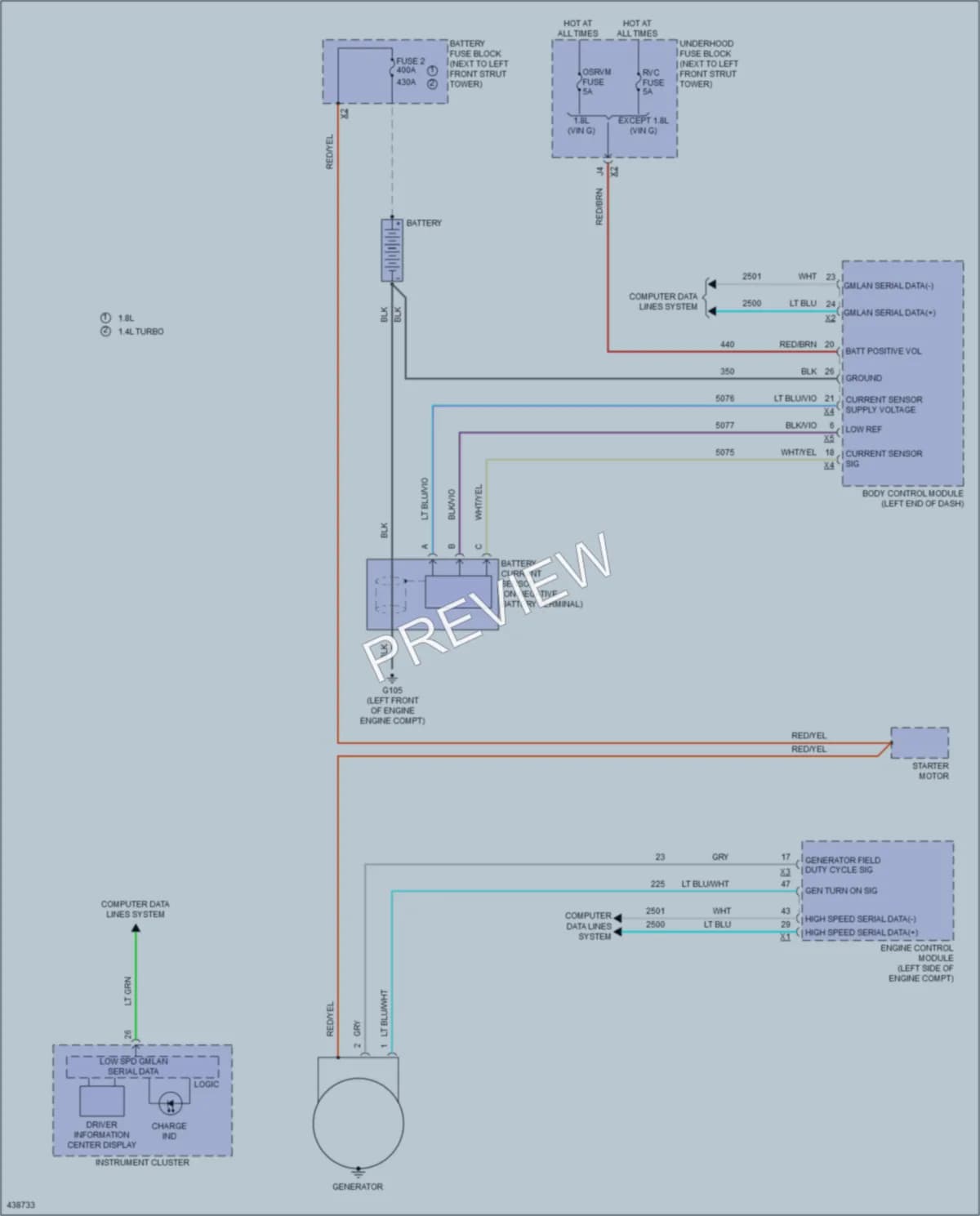 2014 Chevrolet Sonic Starting Charging wiring diagram preview