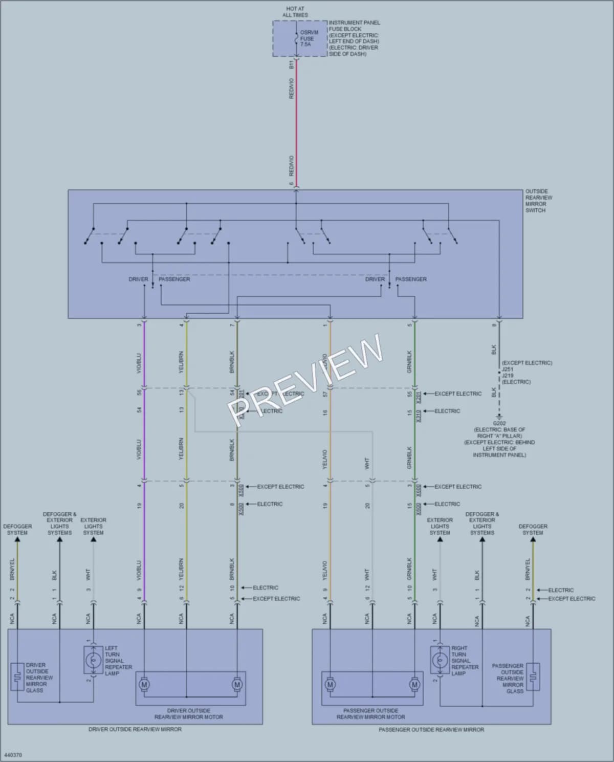 2014 Chevrolet Spark Power Mirrors wiring diagram preview