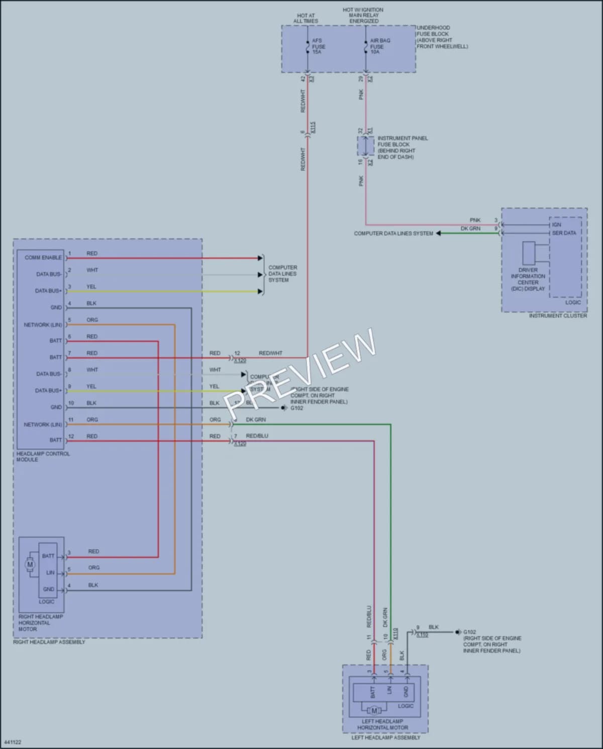 2014 Chevrolet Traverse Headlights wiring diagram preview