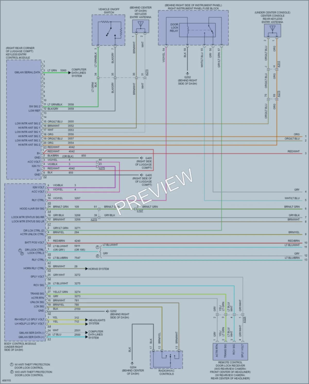 2014 Chevrolet Volt Power Door Locks wiring diagram preview