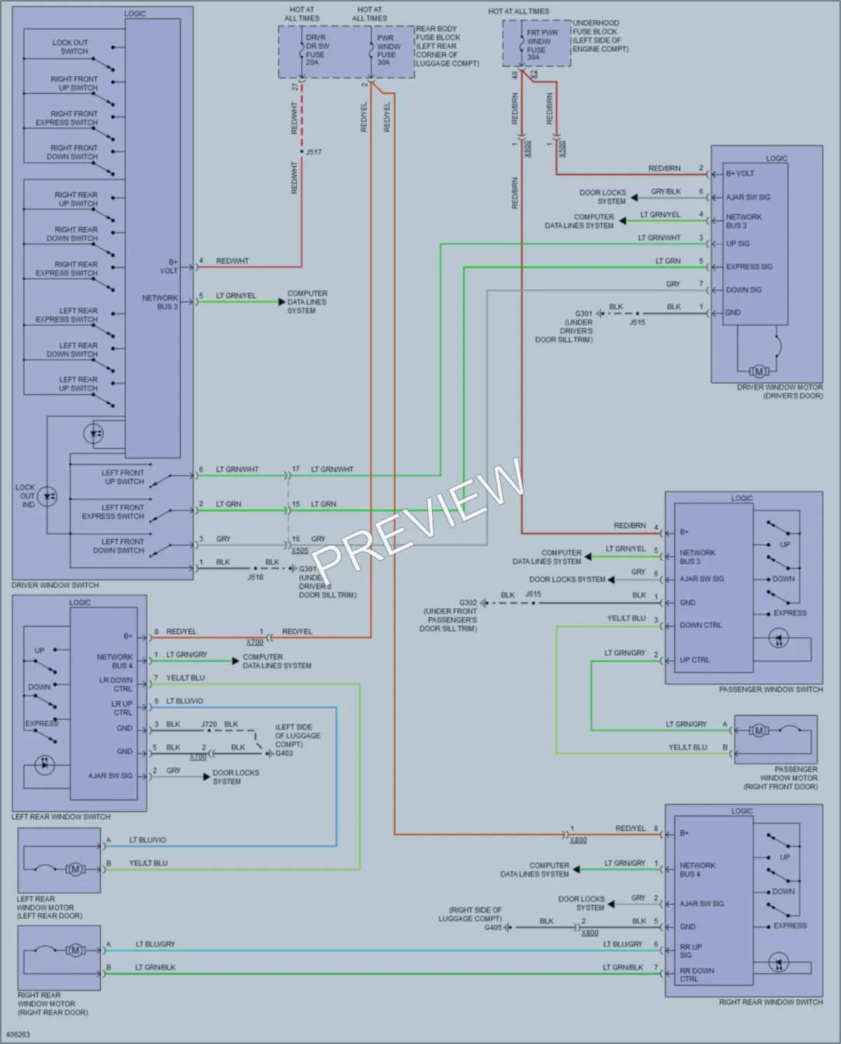 2014 Chevrolet Volt Power Windows wiring diagram preview