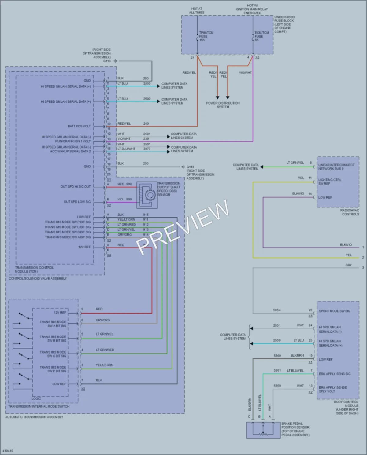 2014 Chevrolet Volt Transmission wiring diagram preview