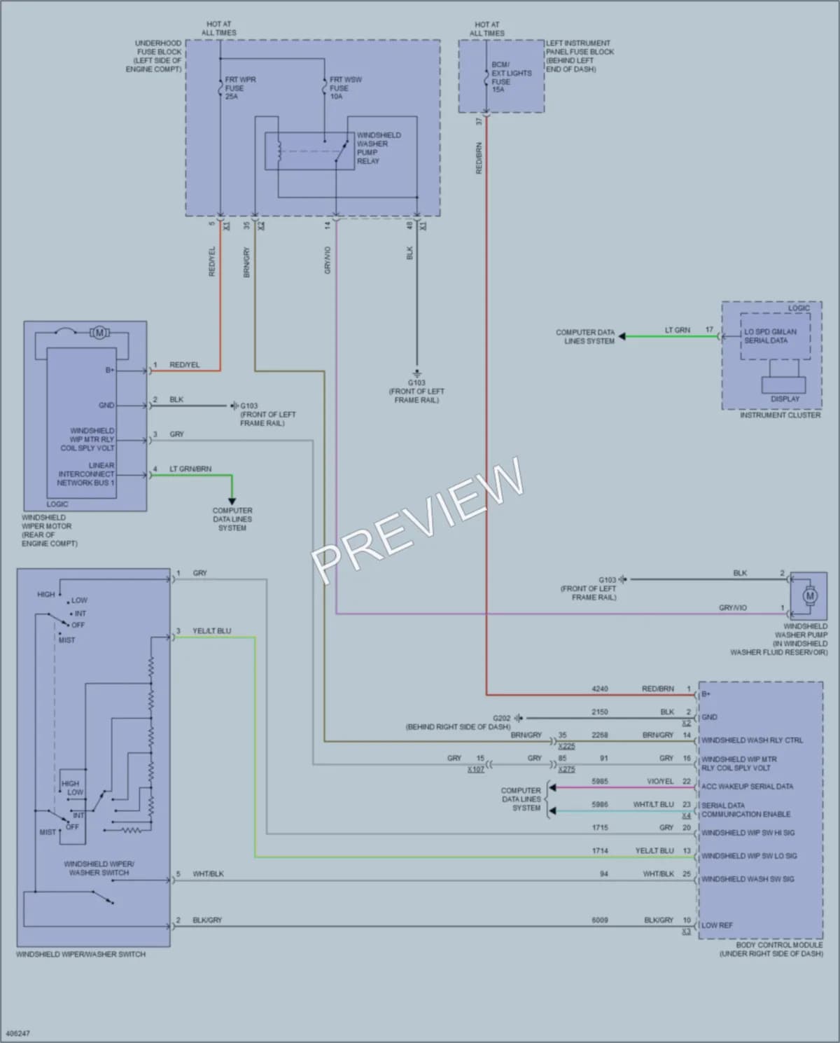 2014 Chevrolet Volt Wiper Washer wiring diagram preview