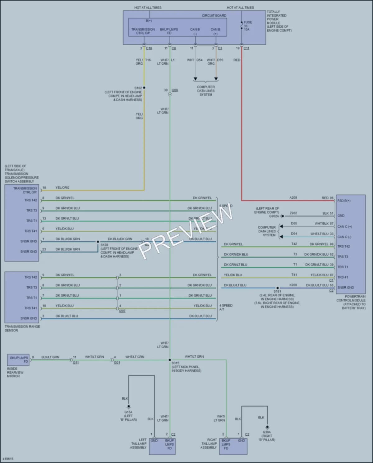 2014 Chrysler 200 Exterior Lights wiring diagram preview