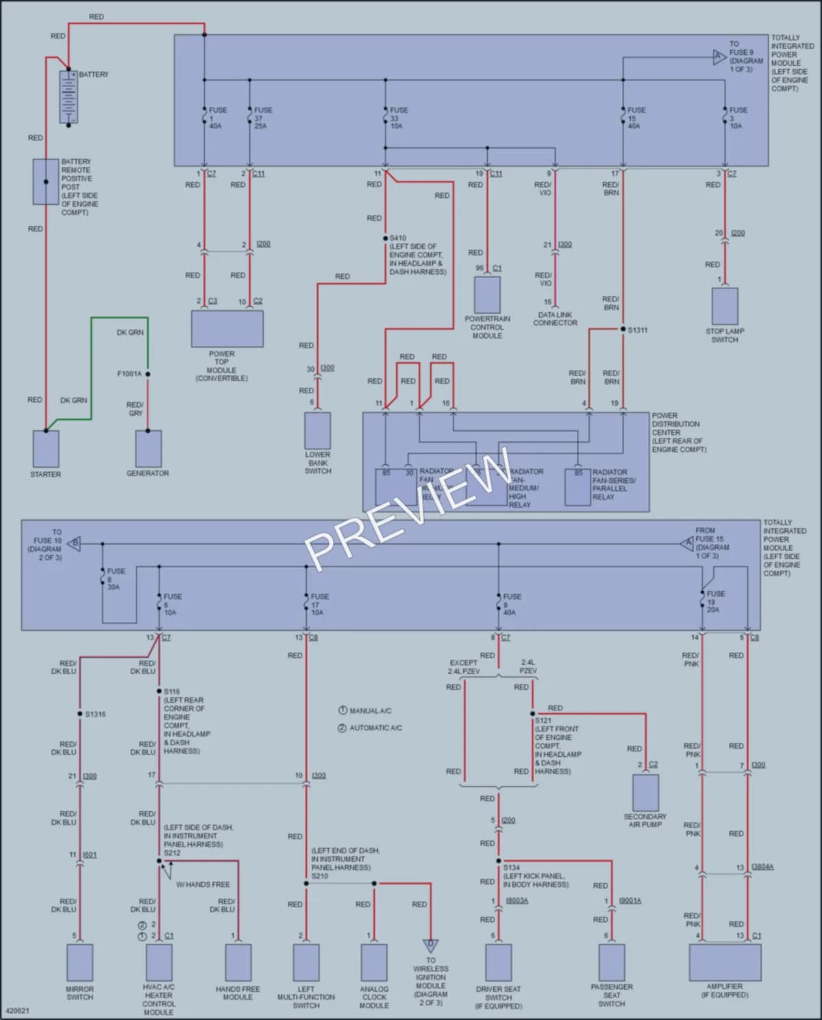 2014 Chrysler 200 Power Distribution wiring diagram preview