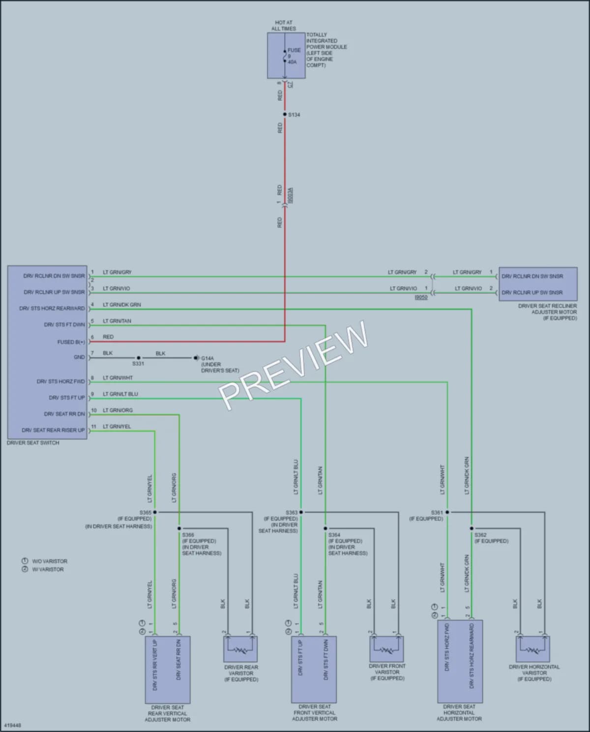 2014 Chrysler 200 Power Seats wiring diagram preview