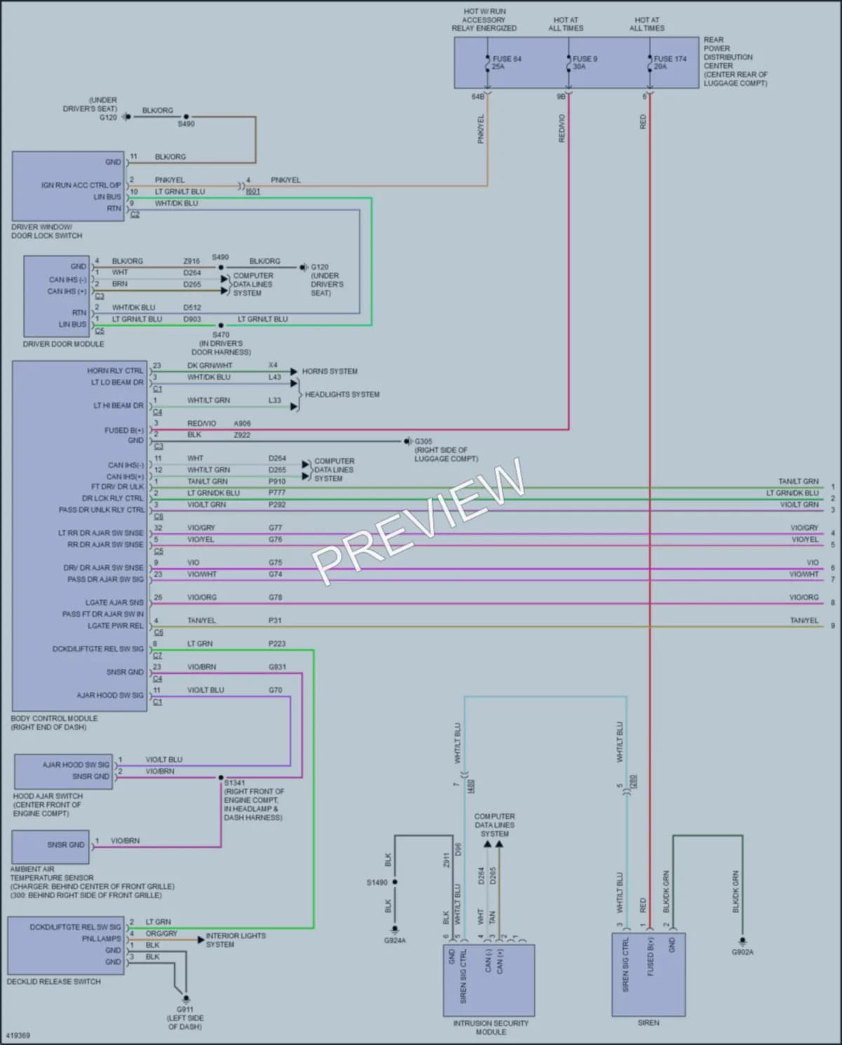 2014 Chrysler 300 Anti Theft wiring diagram preview