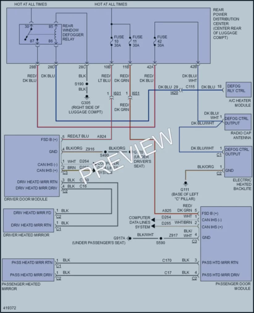 2014 Chrysler 300 Defoggers wiring diagram preview