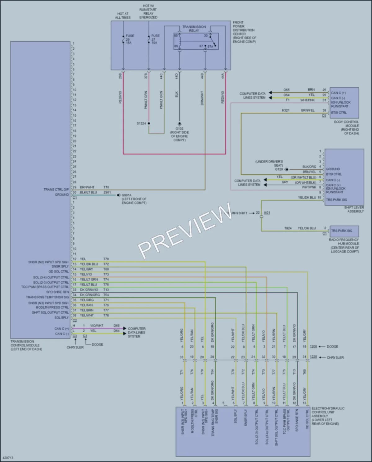 2014 Chrysler 300 Transmission wiring diagram preview