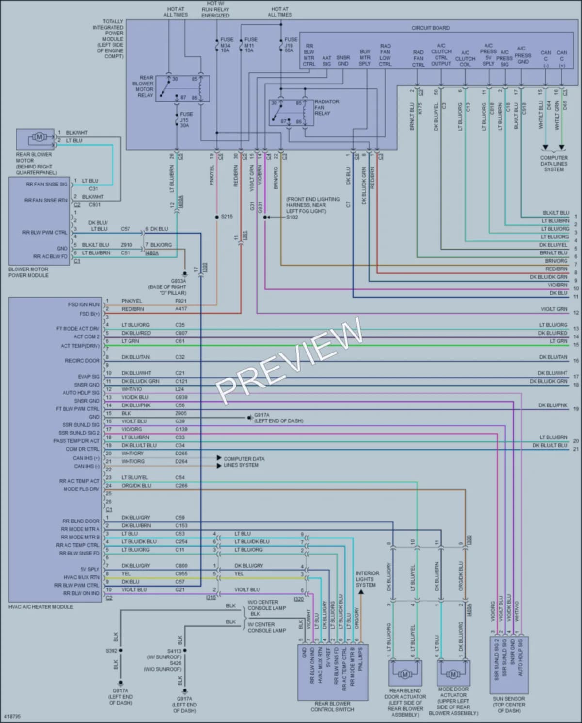 2014 Chrysler TownCountry Air Conditioning wiring diagram preview