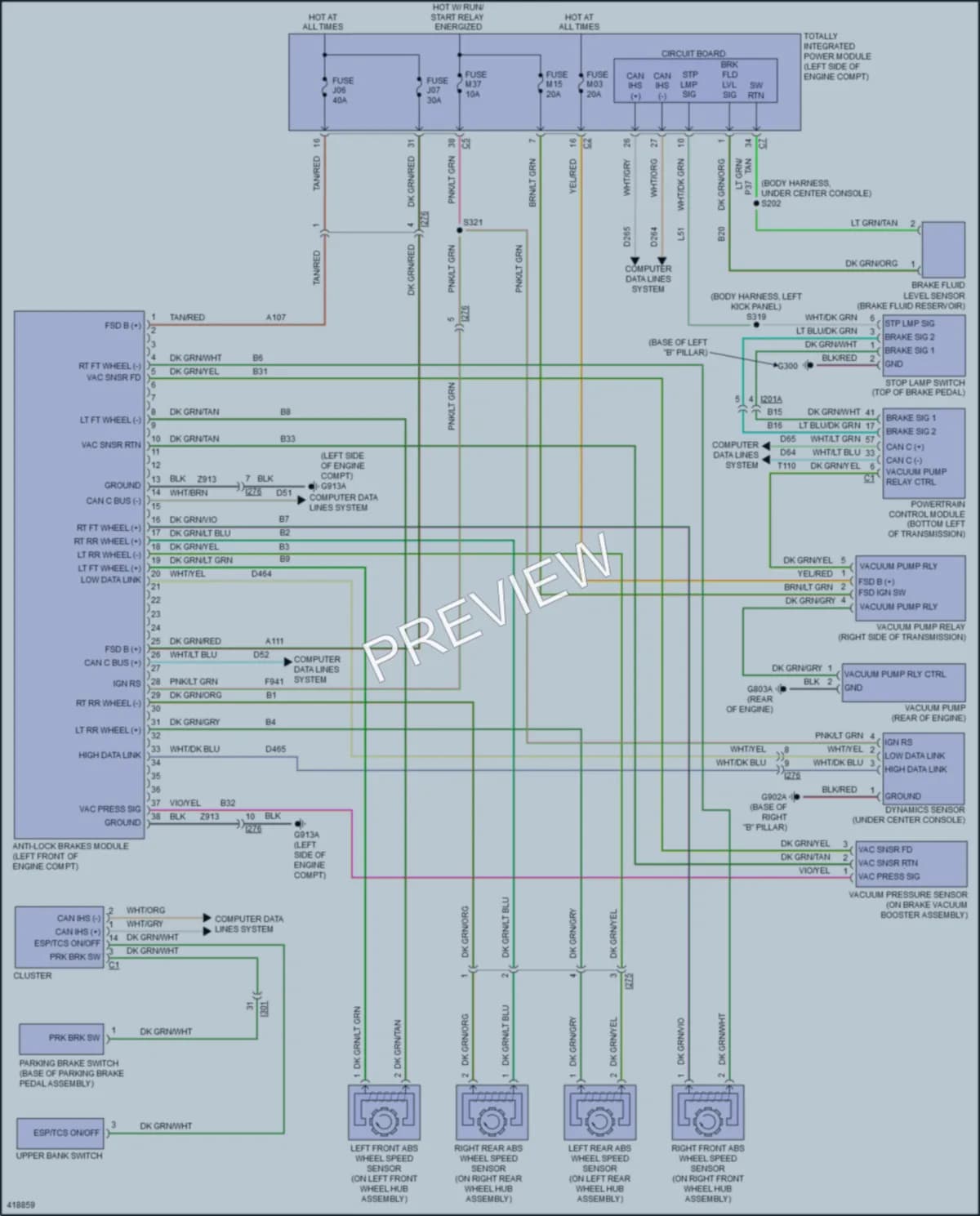 2014 Chrysler TownCountry Anti Lock Brakes wiring diagram preview