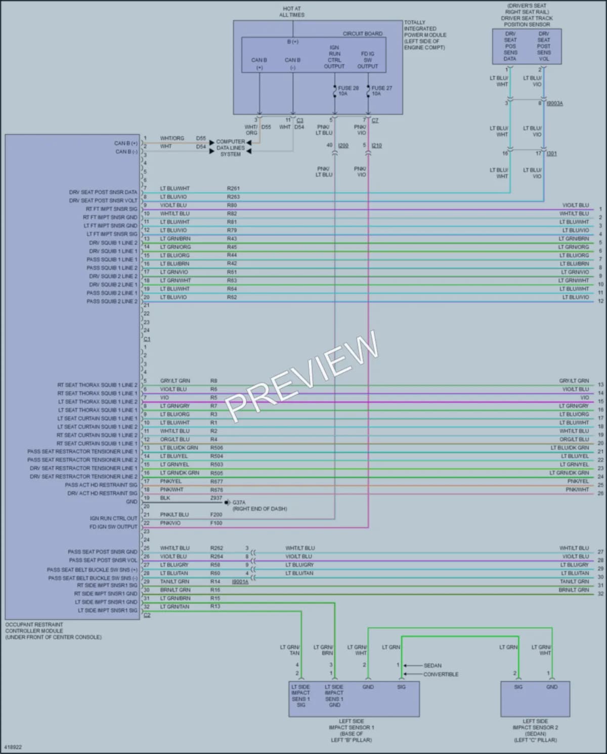 2014 Dodge Avenger Supplemental Restraints wiring diagram preview