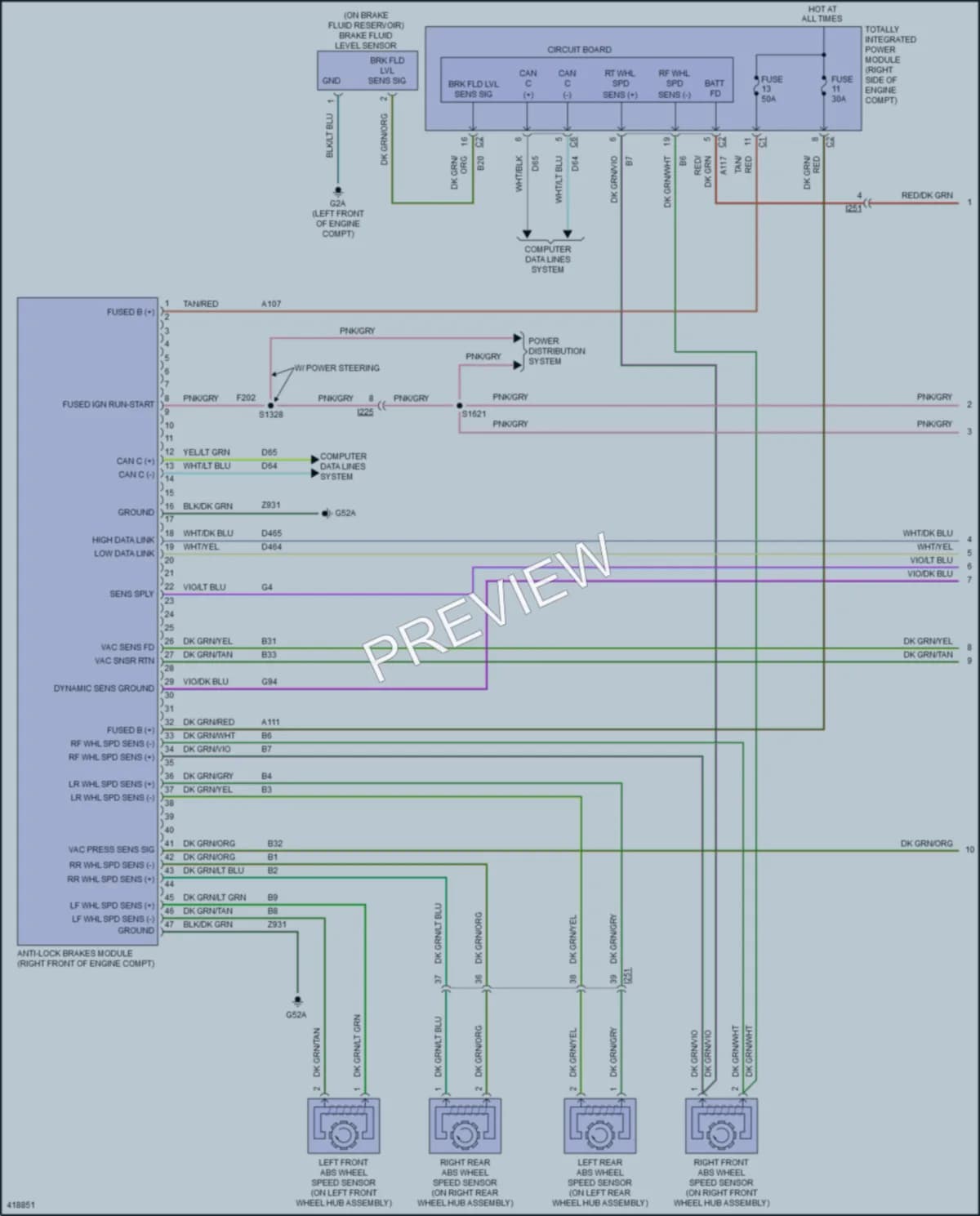 2014 Dodge Challenger Anti Lock Brakes wiring diagram preview