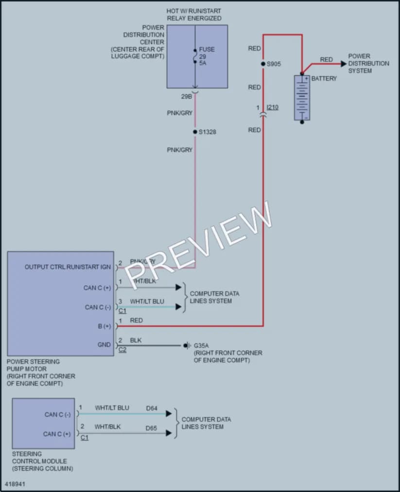 2014 Dodge Challenger Electronic Power Steering wiring diagram preview