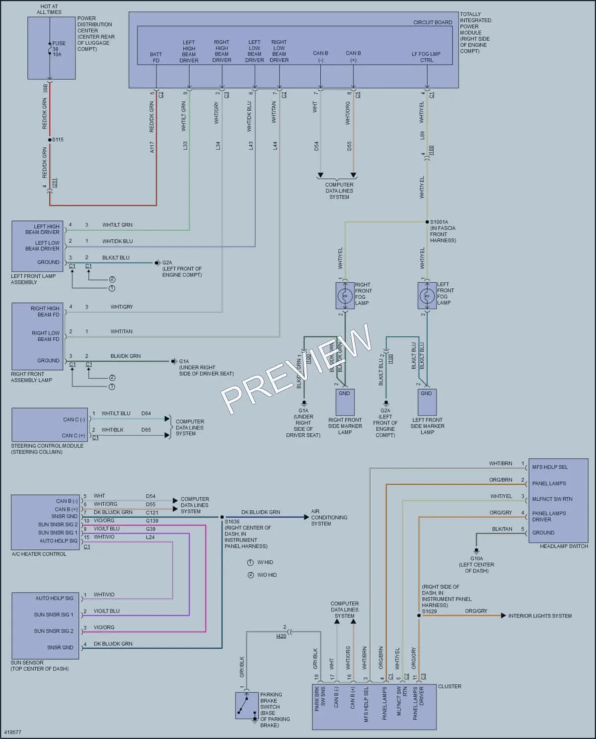 2014 Dodge Challenger Headlights wiring diagram preview