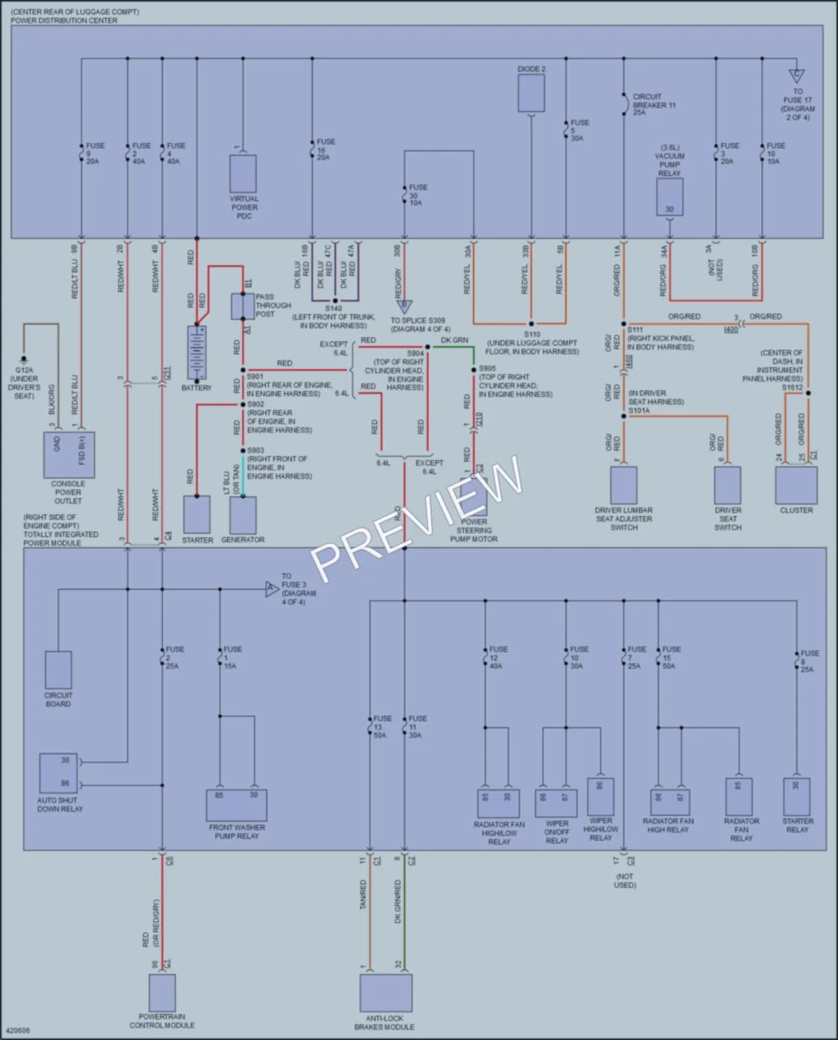 2014 Dodge Challenger Power Distribution wiring diagram preview