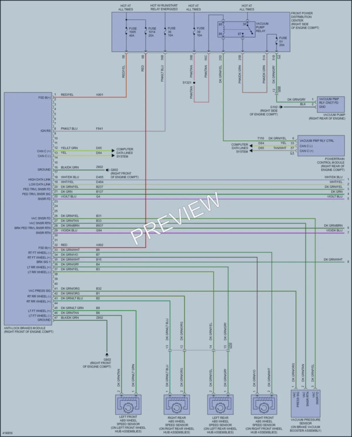 2014 Dodge Charger Anti Lock Brakes wiring diagram preview